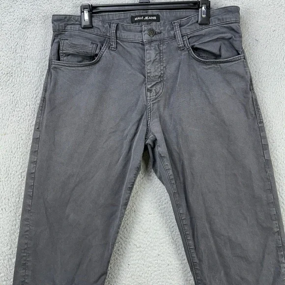 Mavi Jeans Matt Mens Straight Leg Denim Pants 33X32 Gray Stretch 5 Pocket Casual